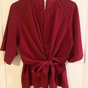 Front Tie Blouse Cranberry Woman’s 0XL